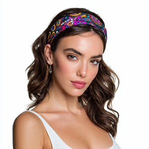 Ponytail Non-slip Jersey Knit Workout <b>Headband</b> Printed <b>Headband</b> Pony Scrunchy Function Animal Print Stretch <b>Headband</b> Ponytail - Product Image 6