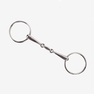 Anillo suelto al por mayor, mordaza de acero inoxidable con eslabón francés para equitación de doma y salto, equipo ecuestre OEM - Product Image 1