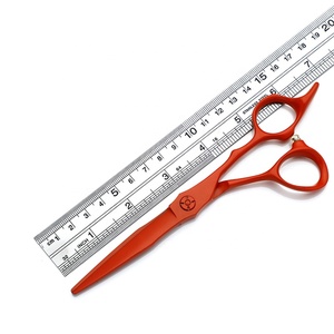 Tijeras de Barbero Profesionales de Acero Inoxidable 440C para Diestros, Punta Afilada, Tamaño Personalizado para Salones de Belleza, Color Rojo, Tijeras de Estilismo - Product Image 3