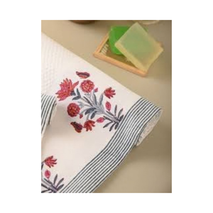 Essuie-vaisselle brodé motif botanique en coton 40x60cm 180GSM 200TC, torchon OEKO-TEX BSCI, faible MOQ, OEM ODM, vente en gros Inde B2B - Product Image 2