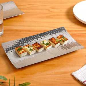 Plateau de service en acier inoxydable de forme irrégulière pour décoration de mariage, plateau de service en métal pour restaurant, hôtel, mariage - Product Image 3