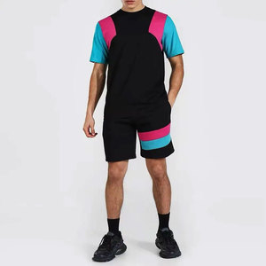 New Arrival Product Men Summer Short Sleeve T Shirts And Shorts Set 2024 Summer Jogging Men Twin Sets 100% Cotton <b>Knitted</b> - Product Image 1