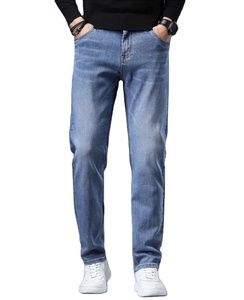 Pantalones Vaqueros Casuales de Hombre, Clásicos, Elásticos, Azules, Lavados, de Corte Recto y Ajustado, Personalizados de Alta Gama - Product Image 1