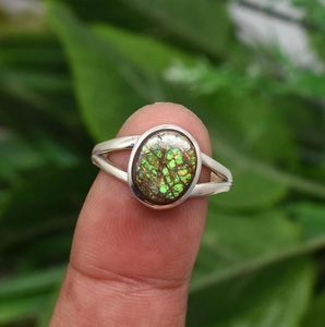 Anillo de Plata de Ley 925 con Gema de Ammolita, Hecho a Mano, Multicolor, Joyería Fina, Regalo para Mujer - Product Image 3