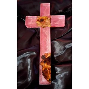 Cruz Cristiana Espiritual de Madera y Resina, Artículo Cristiano Espiritual para Decoración del Hogar o la Iglesia - Product Image 5