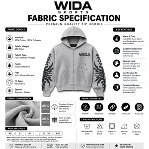 Custom 400 GSM Grey Enzyme Washed Full Zip Distressed Streetwear Hoodie With Screen Printed Sleeve Graphics - Product Image 6