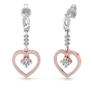 Aretes de Diamantes Cultivados en Laboratorio de Oro Blanco Sólido de 14k para Mujer, Corte Redondo, Chapados en Oro Rosa, Joyería Romántica para Boda, Marca Aries Jewel - Product Image 2