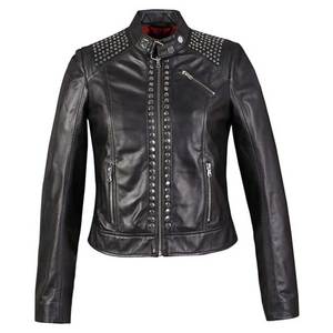 Nuevas Chaquetas de Cuero Genuino con Bordado a Cuadros y Tachuelas para Mujer, Modelo 2025, Transpirables y Ecológicas - Product Image 1