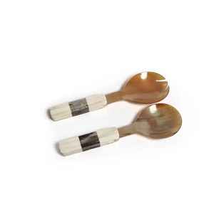 Prix de gros : Serveur à salade moderne en corne, écologique et compatible lave-vaisselle, avec cuillères à salade, pour usage domestique et professionnel - Product Image 6