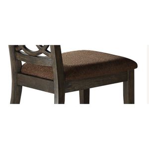 Jameson Brown Fabric & Espresso Finish <b>Dining</b> <b>Chair</b> Set of 2 - Product Image 3