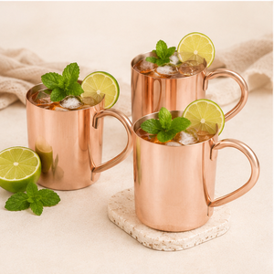 Tasses à Moscow Mule en cuivre pur de qualité supérieure, fabriquées à la main, avec poignées sans soudure, pour les bars, la maison et la cuisine - Product Image 2