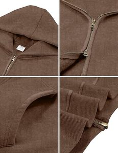 Sudadera con capucha y cremallera para hombre, estilo vintage, 100% algodón, lavado ácido, estilo holgado, con cremallera completa, moda urbana, venta al por mayor - Product Image 3