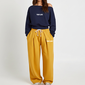 OEM/ODM Custom Made Hip Hop Style Streetwear Tracksuit <b>Set</b> For Women Casual Wear Crop Top Sweatshirt & Sweatpants Sweatsuit - Product Image 1