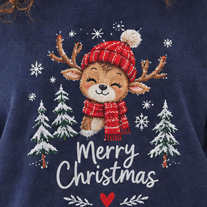 OEM <b>Christmas</b> Hoodie 100% Polyester Casual Style Sublimation Printed Personalized Holiday Pullover Snowman Graphic <b>For</b> <b>Women</b> - Product Image 4
