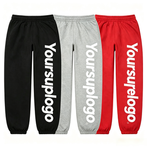 Pantalones Deportivos Negros para Hombre con Logotipo Personalizado, Cintura Elástica, Estilo Casual, Estampado de Letras en la Pierna Derecha, Algodón de Peso Medio, para Otoño - Product Image 4