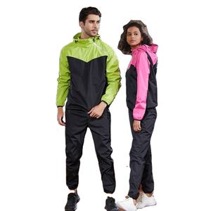 Women Patchwork Weight Loss <b>Long</b> Sleeve Waterproof <b>Black</b> Workout Clothes Hooded <b>Jacket</b> Pants Sweat Sauna Suit for <b>Men</b> - Product Image 2