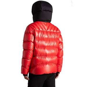Veste d'hiver rembourrée à capuche rouge pour homme, coupe-vent, avec fermeture éclair, style décontracté, coupe régulière, rembourrage en duvet, coque en polyester - Product Image 4