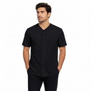 Maillot de baseball sportif pour homme à manches courtes, boutonné sur le devant, en tissu léger et respirant, idéal pour l'uniforme d'équipe - Product Image 3