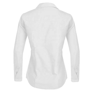 เสื้อเชิ้ตผู้หญิง ผ้าฝ้ายป๊อปลิน 100% เป็นมิตรกับสิ่งแวดล้อม ใส่ได้ทุกฤดู ระบายอากาศดี เหมาะสำหรับใส่ทำงานในออฟฟิศ ติดกระดุม แขนยาว ลายเรียบ/ลายพิมพ์ด้านหน้า - Product Image 3