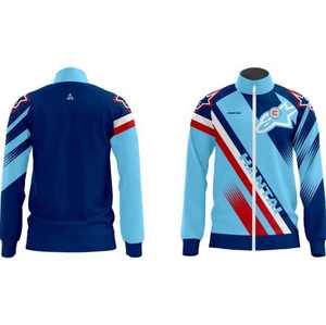 Veste de danse unisexe pour enfants à manches longues avec fermeture éclair, en spandex/polyester, design dégradé gris, rouge et blanc, pour l'entraînement et la scène - Product Image 4