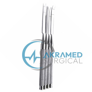 Premium 4Pcs Dental Bone <b>Chisel</b> Set | Straight & <b>Curved</b> Ridge Splitting Osteotome | Stainless Steel Surgical Extraction - Product Image 1