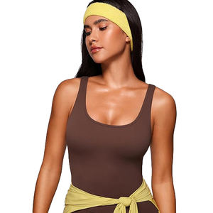 ชุดโยคะรัดรูปสำหรับผู้หญิง จั๊มสูทไร้ตะเข็บ ชุดออกกำลังกายเอวสูง ผ้ายืดสแปนเด็กซ์ โพลีเอสเตอร์ - Product Image 3