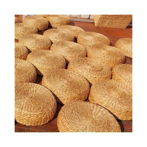 Cojín de jacinto de agua estilo boho, puf redondo grueso para mesa de soporte de plantas en maceta, casa rústica tipo cabaña - Product Image 2