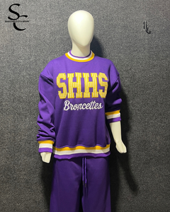 Ensemble sweat-shirt et jogging pour femme personnalisé, haute qualité, 100% coton molletonné, écologique, respirant, logo brodé appliqué, OEM - Product Image 6