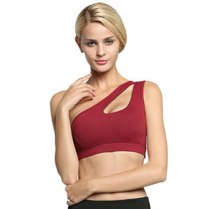 Soutien-gorge de sport sexy à épaule unique personnalisé OEM pour femme, léger et respirant en Spandex/Nylon, 8 couleurs disponibles, nouveau style - Product Image 1
