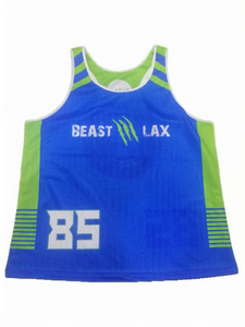 Maillots de lacrosse réversibles personnalisés pour adultes, 100 % polyester, sans manches, respirants, couleur fluorescente, imprimés, en maille, été, haute qualité - Product Image 3