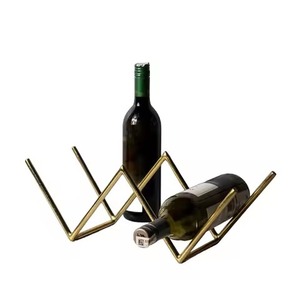 Porte-bouteilles à vin en métal noir pour 4 bouteilles, support de comptoir moderne, support de rangement de table, organisateur de présentation pour la maison, la cuisine ou le bar - Product Image 2