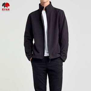 แจ็คเก็ตซอฟต์เชลล์คุณภาพพรีเมียม Ryan Pro Gear สำหรับผู้ชาย กันน้ำ กันลม ผลิตจากผ้าถักที่เป็นมิตรต่อสิ่งแวดล้อม คอตั้ง - Product Image 2