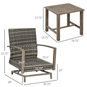 Set Bistrot da Esterno Grigio Scuro con Cuscini Morbidi e Funzione Dondolo, Arredamento per Giardino, Prato e Veranda - Product Image 2