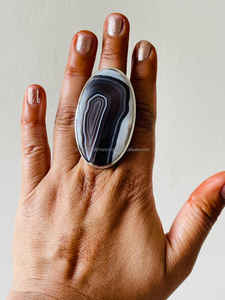 Anillo de declaración de ágata hermosa de Plata de Ley 925 UNO DE TIPO anillo hecho a mano ovalado uso diario regalo ella - Product Image 5