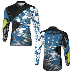 Maillot de motocross personnalisé à manches longues, respirant, coupe-vent, impression par sublimation, vente en gros, pour la course de motocross - Product Image 1