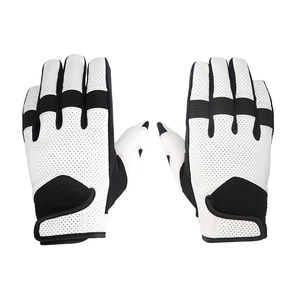 Black White Good Seller Windproof Highest Quality OEM Service Durable Non Slip Cabretta Leather Outdoor Full Finger Adult Wear - Product Image 4
