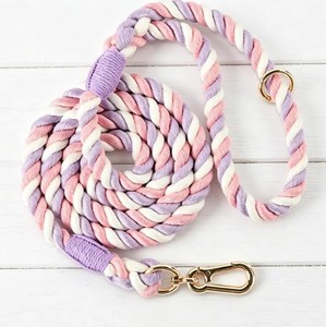 Premium Eco-Friendly Adjustable <b>Dog</b> <b>Leash</b> for <b>Dogs</b> Heavy Duty 100% Cotton Walking Lead with Animal Pattern Comfortable Handle - Product Image 1