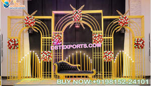 Wedding Stage Leaf Design Metal <b>Backdrop</b> Stand Wedding <b>Backdrop</b> <b>Party</b> Decor Metal Stand Shiny Decorate Wedding <b>Backdrops</b> Stand - Product Image 4