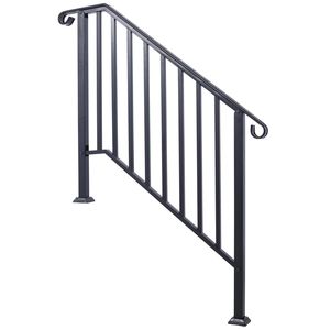 Ringhiera Flessibile per Portico BL, Corrimano per Gradini Esterni da 3/4 Gradini in Ferro Battuto # Dispositivo di Assistenza per la Sicurezza sulle Scale - Product Image 3