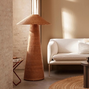 Conical shaped rattan standing lamps cheapest price home decor mid century modern floor lamp - Product Image 5