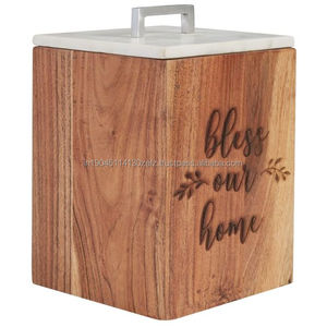 Contenedor de almacenamiento de alimentos de nuevo diseño, artículos decorativos para el hogar, cocina, bote hecho de madera y almacenamiento y organización de herramientas - Product Image 3