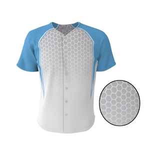Ensemble de maillots de baseball pour hommes, bleu et blanc, imprimé géométrique, manches courtes, évacuation de l'humidité, coupe athlétique, toutes saisons - Product Image 5
