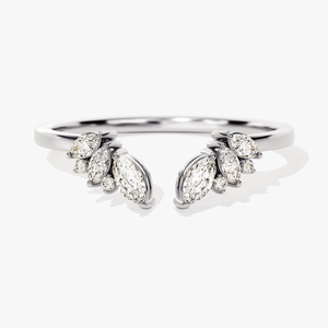 14K Solid Gold Rhodium <b>Open</b> Leaf Cluster Lab Grown Diamond Engagement Wedding Gift <b>Ring</b> 0.32 Ct Pear Cut Luxury IGI Certified - Product Image 4