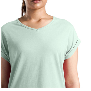 Camiseta de Manga Corta Verde Menta Personalizada para Mujer, Corte Holgado, Cuello en V, Ropa Deportiva Informal, Transpirable, Suave, para Gimnasio, Yoga y Ejercicio - Product Image 1