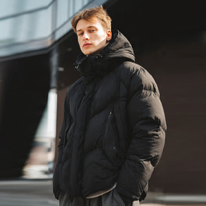 Blouson d'hiver pour homme en duvet, coupe oversize, à capuche, manches longues, chaud et matelassé, style streetwear - Product Image 4