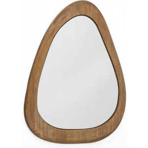 Miroir mural en bois artisanal de forme irrégulière, en forme de galet, pour hôtel de luxe, salle de bain, décoration intérieure - Vente en gros - Product Image 1