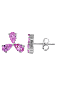 Pendientes de Zafiro Rosa en Plata de Ley 92.5 KLST-30765 - Product Image 3