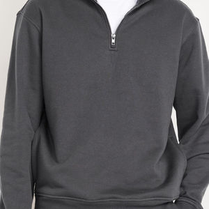 Latest Design <b>Men's</b> High Quality 100% Cotton Fleece Embroidered Pullover Top Winter <b>Half</b> <b>Zip</b> Solid Hoodies <b>Sweatshirts</b> - Product Image 6