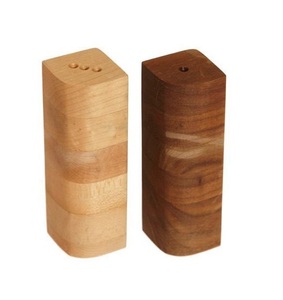 Natural Acacia Wood Salt and Pepper Shaker <b>Set</b> with Classic Design for Hotel and Restaurant Tables - Product Image 3