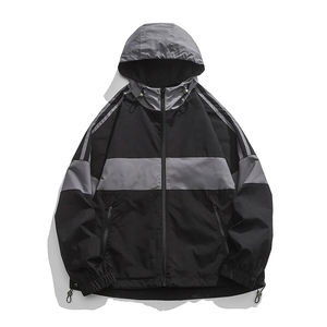 Dernier modèle OEM Veste coupe-vent sportive camouflage imperméable à capuche color block avec cordon de serrage et poche à rabat 2026 - Product Image 3